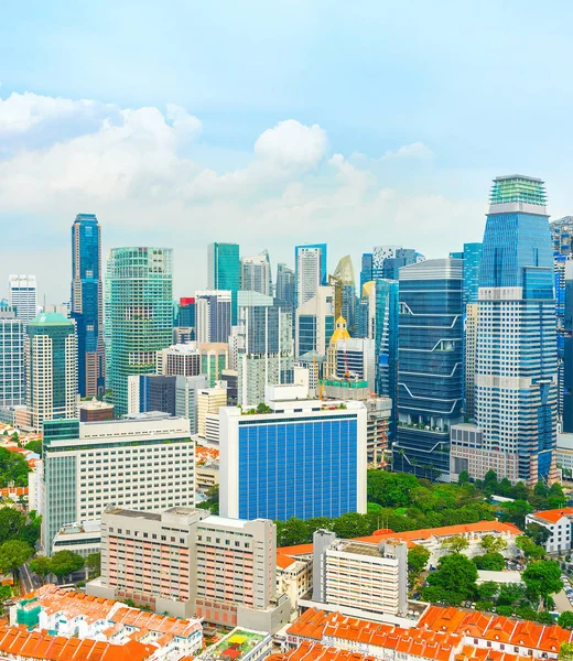 Singapur Çin Mahallesi ile modern şehir — Stok fotoğraf