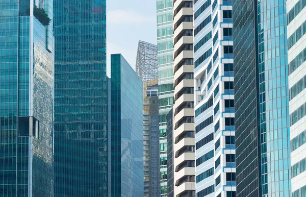 新加坡商业城市景观、摩天大楼、建筑 — 图库照片