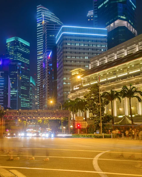Ciudad de Singapur skyline por la noche —  Fotos de Stock