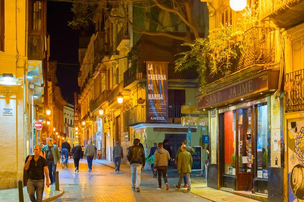 People Old Town Street Spanien — Stockfoto