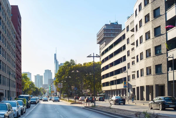 Straße straße stadt frankfurt deutschland — Stockfoto