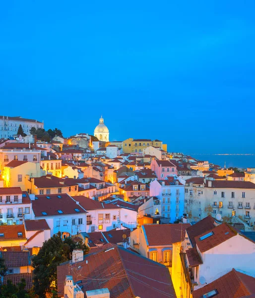 Skyline Alfama Vieille Ville Lisbonne Crépuscule Portugal — Photo