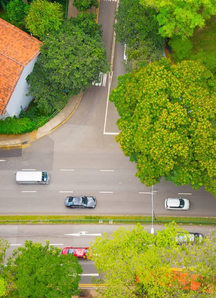 Forgalom a green street, Szingapúr — Stock Fotó