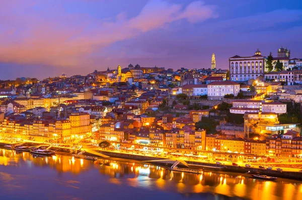 Porto Twilight skyline Douro Portugal — Stockfoto