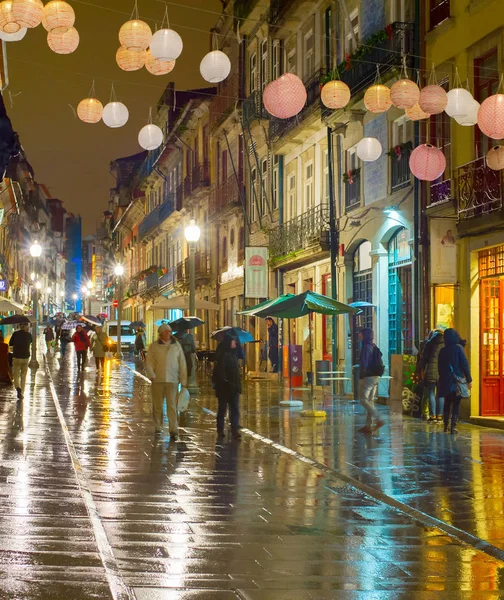 Noite de chuva Santa Catarina Porto — Fotografia de Stock