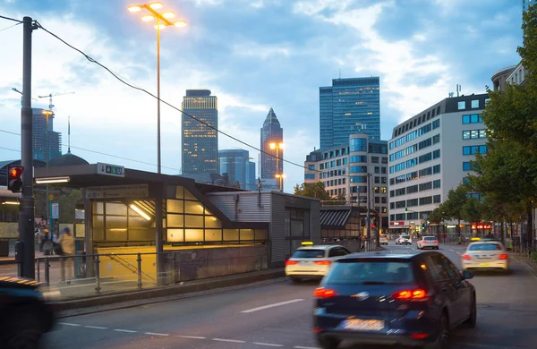 Traffic road Downtown Frankfurt Germany — Stock Photo, Image