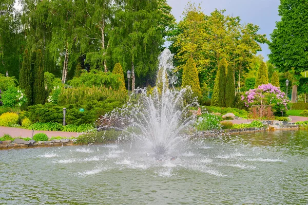 Fountain Pond Mezhyhirya bosättning attraktion — Stockfoto