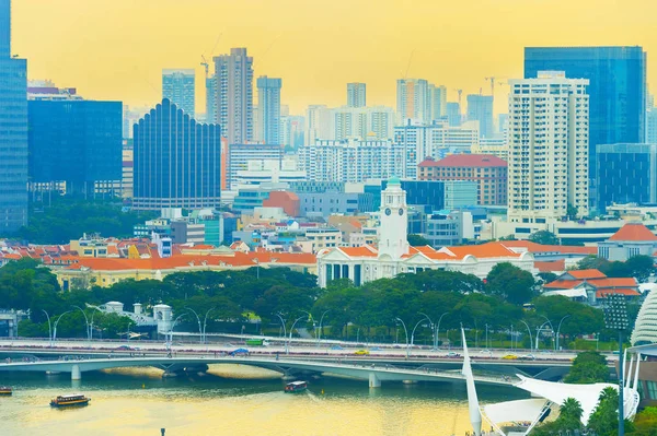 Singapore river, Downtown, Victoria Theatre — Stock Photo, Image