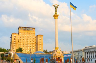 Statue Berehynia Independence square Kiev clipart