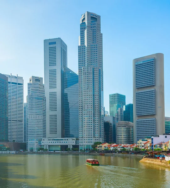 Moderno horizonte de Singapur Raffles lugar —  Fotos de Stock