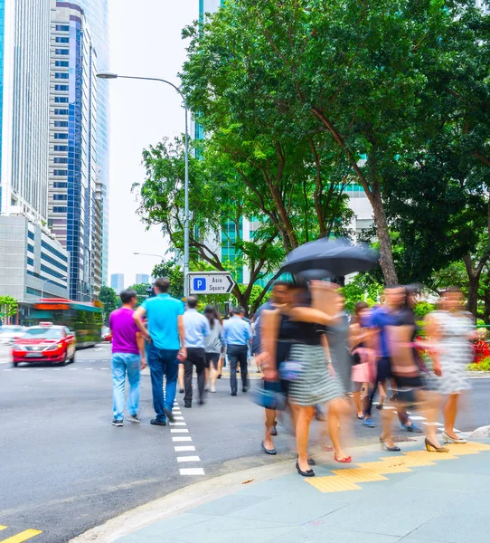 Singapur metropole města přeplněné ulice — Stock fotografie