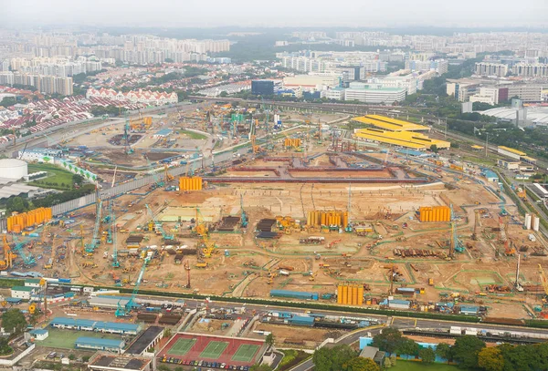 Construction industrial site Singapore aerial — Stock Photo, Image