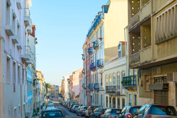 Cars Old Town street Lisbon — Stock Photo, Image