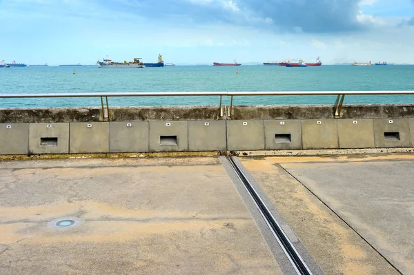 Porto de Singapura. Navios de carga industrial — Fotografia de Stock