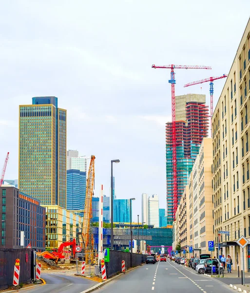 Lugar de construcción, urbano, Frankfurt, paisaje urbano —  Fotos de Stock