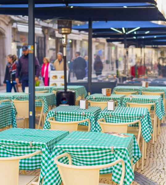 Street Restaurant Old Town Lisbon Portugal — Stock fotografie