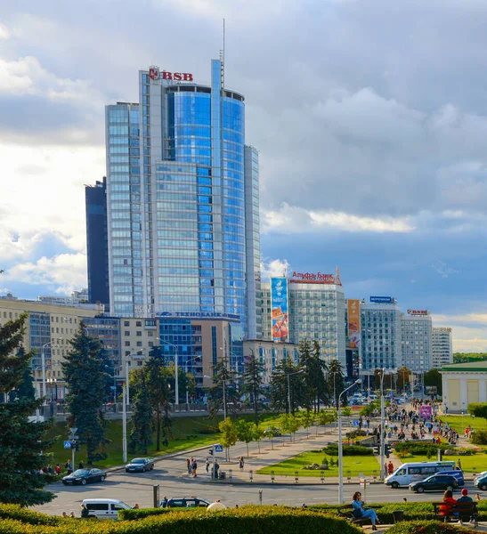 Minsk Belarus Ιουλίου 2019 Ουρανοξύστης Του Κέντρου Της Πόλης Του — Φωτογραφία Αρχείου