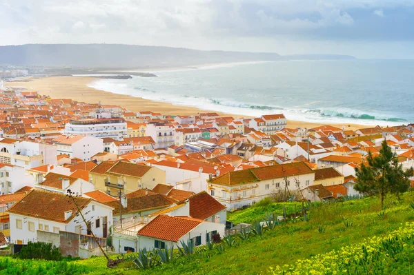 Skyline Nazare Slavná Turistická Destinace Portugalsko — Stock fotografie