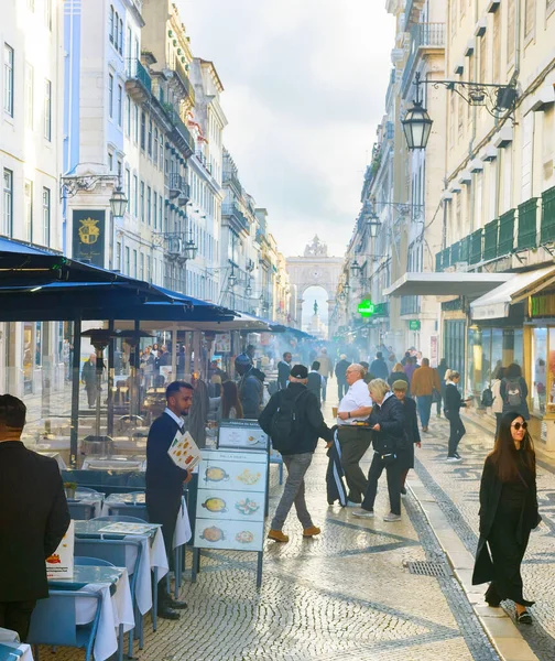 Commerce Street Old Town Lisbon Portugal — Stock fotografie