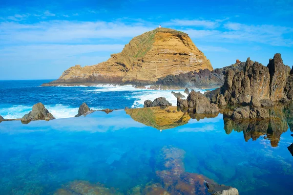 Doğal Lav Okyanus Havuzlarında Yıkanır Lav Havuzları Madeira Nın Başlıca — Stok fotoğraf