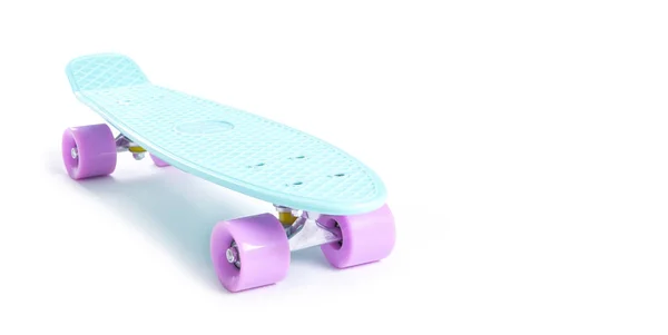 Skate Plástico Isolado Fundo Branco — Fotografia de Stock