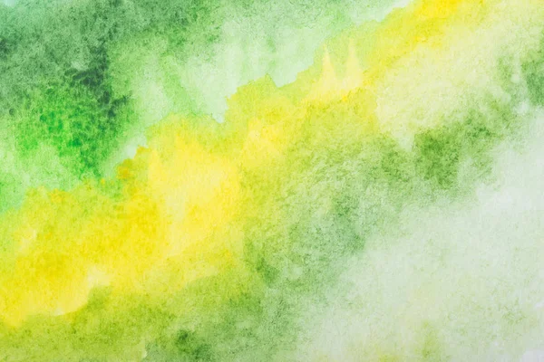 抽象的な緑と黄色の水彩画の背景 — ストック写真
