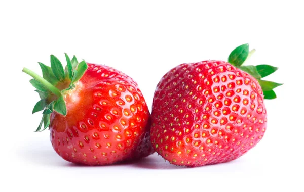 Fresas Aisladas Sobre Fondo Blanco Recorte Ruta — Foto de Stock