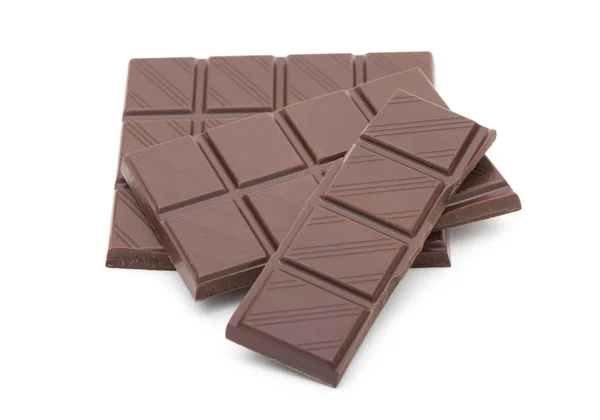 Bár Darab Elszigetelt Fehér Csokoládé — Stock Fotó