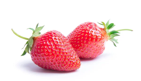 Erdbeeren Isoliert Auf Weißem Hintergrund Schneidpfad — Stockfoto