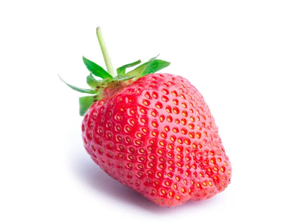 Φράουλα Απομονωμένη Λευκό Φόντο Διαδρομή Αποκοπής — Φωτογραφία Αρχείου