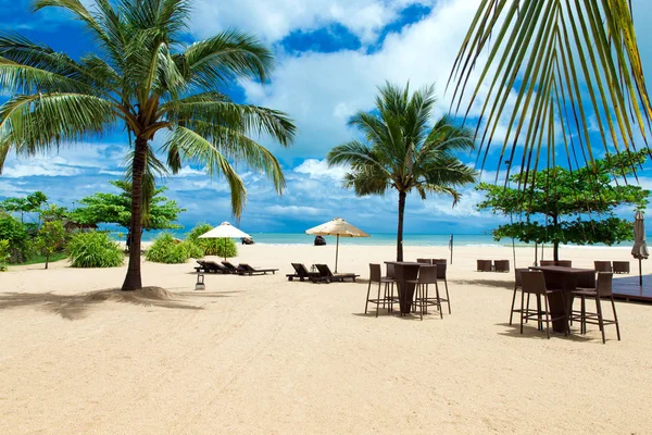 Güzel bir plaj. Yaz tatil ve tatil kavramı arka plan. Turizm ve seyahat 