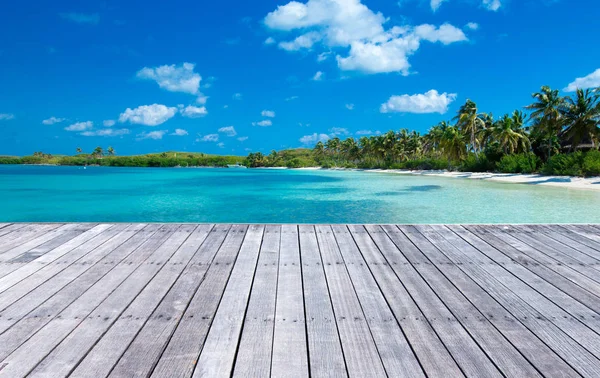 Bella Spiaggia Panoramica Mare Tropicale Blu — Foto Stock