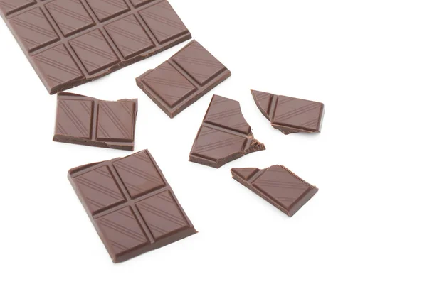 Chocolade Geïsoleerd Wit — Stockfoto