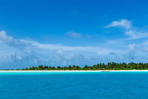 Isla Tropical Maldivas Con Playa Arena Blanca Mar — Foto de Stock