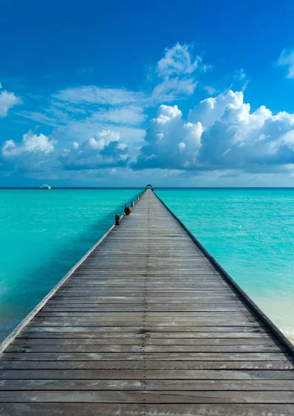 Isla Tropical Maldivas Con Playa Arena Blanca Mar — Foto de Stock