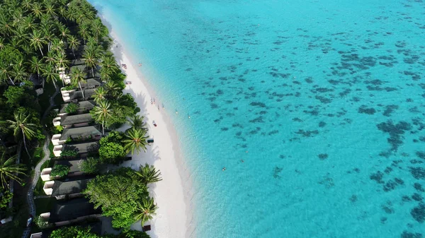 Strand Met Water Bungalows Malediven — Stockfoto