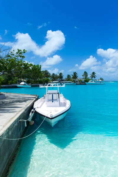 Tropische Insel Der Malediven Mit Weißem Sandstrand Und Meer — Stockfoto