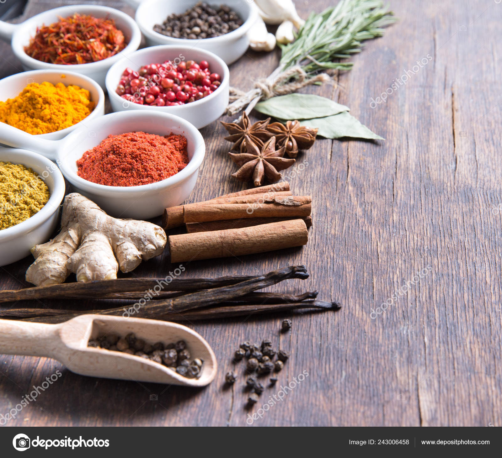 images Photos Of Herbs And Spices herbs spices ceramic bowls aromatic ingredients natural food additives stock photo image by c pakhnyushchyy 243006458