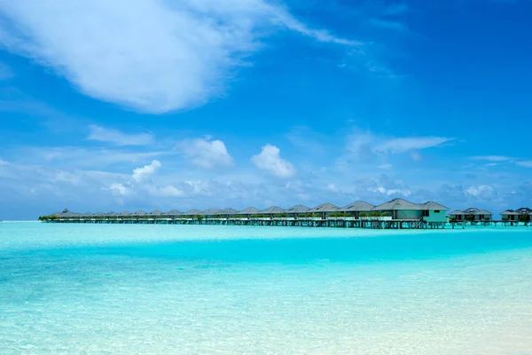 Isla Tropical Maldivas Con Playa Arena Blanca Mar — Foto de Stock