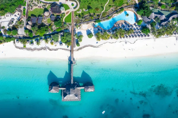 Die Wunderschöne Tropische Insel Sansibar Aus Der Luft Meer Strand — Stockfoto