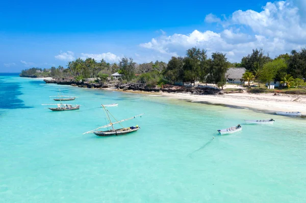 Hermosa Isla Tropical Zanzíbar Vista Aérea Mar Zanzíbar Tanzania — Foto de Stock