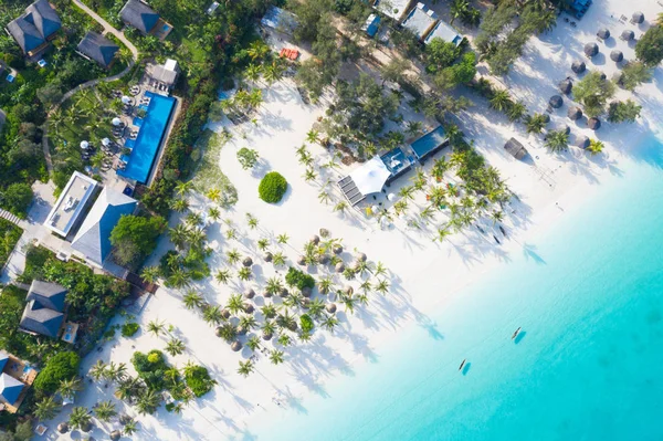 Hermosa Isla Tropical Zanzíbar Vista Aérea Mar Zanzíbar Tanzania —  Fotos de Stock