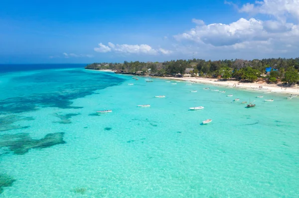 Het Prachtige Tropische Eiland Zanzibar Luchtfoto Zee Strand Van Zanzibar — Stockfoto