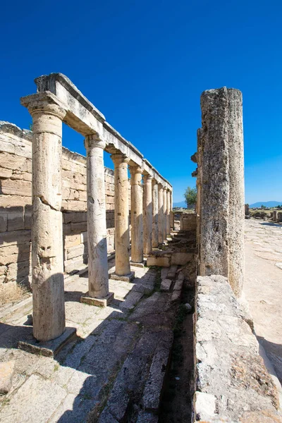 Ruiny Antického Města Hierapolis Římské Brány Severní Pamukkale Turecko Denizli — Stock fotografie