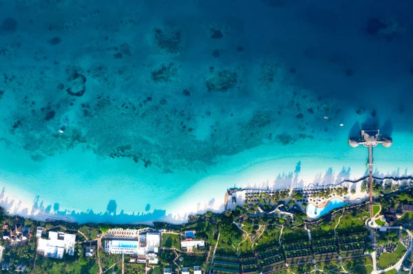 Bela Ilha Tropical Zanzibar Vista Aérea Mar Praia Zanzibar Tanzânia — Fotografia de Stock