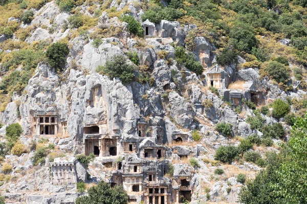 Ancient Lycian Necropolis Tomb Carved Rocks Mira — Stock Photo, Image