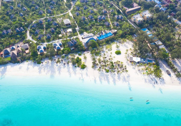 Die Wunderschöne Tropische Insel Sansibar Aus Der Luft Meer Strand — Stockfoto