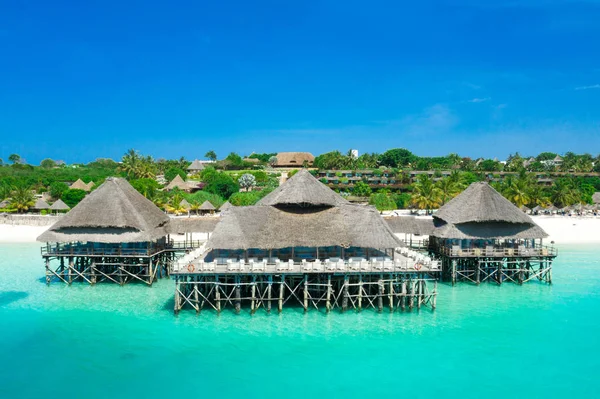 Den Vackra Tropiska Zanzibar Flygfoto Havet Zanzibar Beach Tanzania — Stockfoto