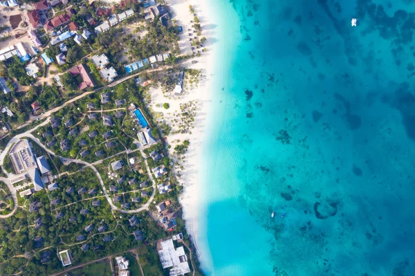 Hermosa Isla Tropical Zanzíbar Vista Aérea Mar Zanzíbar Tanzania — Foto de Stock