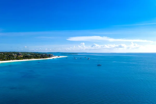 Bela Ilha Tropical Zanzibar Vista Aérea Mar Praia Zanzibar Tanzânia — Fotografia de Stock